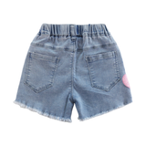 I Heart Rainbows- Girls Denim Shorts